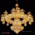 Grande lampe en cristal de lustre d&#39;hôtel à vendre lustre en cristal d&#39;or antique